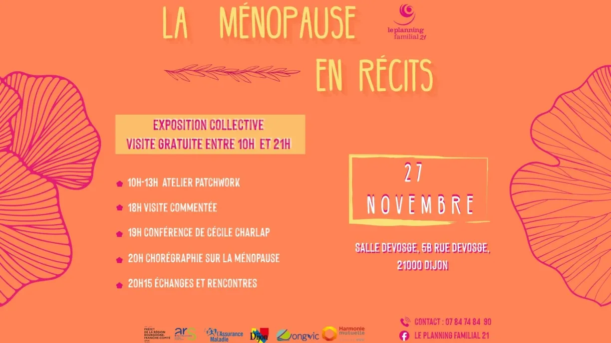 évènement ménopause du 27 novembre de 10h à 21h (expositions, rencontre, conférence,...)