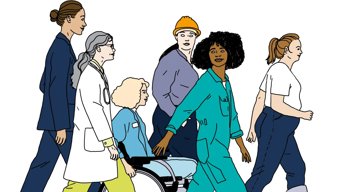 personnes qui marchent dans la même direction
